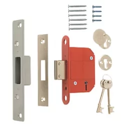 Budget 🎁 ERA 5 Lever Chrome Mortice Deadlock 64mm Case - 44mm Backset 💯