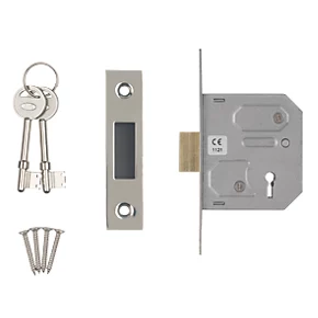 Discount 🎉 Smith & Locke 3 Lever Nickel-Plated 3-Lever Mortice Deadlock 64mm Case - 44mm Backset 🥰 1 Discount 🎉 Smith & Locke 3 Lever Nickel-Plated 3-Lever Mortice Deadlock 64mm Case - 44mm Backset 🥰