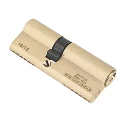 Flash Sale 😉 Smith & Locke 1* 6-Pin Double Euro Cylinder Lock 35-45 (80mm) Polished Brass 🤩