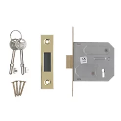 Brand new 🎉 Smith & Locke 3 Lever Electric Brass 3-Lever Mortice Deadlock 76mm Case - 57mm Backset 🛒