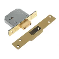 Cheapest 🛒 Union Polished Brass BS 5-Lever Mortice Deadlock 67mm Case - 40mm Backset 🧨