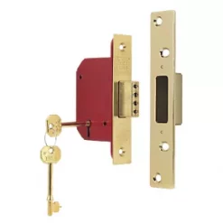 Cheapest ❤️ ERA Brass Effect BS 5-Lever Mortice Deadlock 64mm Case - 44mm Backset 🌟