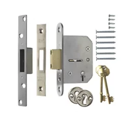 Outlet ⭐ ERA 5 Lever Chrome 5-Lever Mortice Deadlock 64mm Case - 44mm Backset 😀