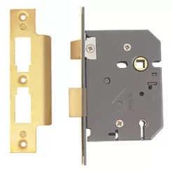 Promo π Yale 5 Lever Polished Brass 5-Lever Mortice Sashlock 76mm Case - 57mm Backset π§¨