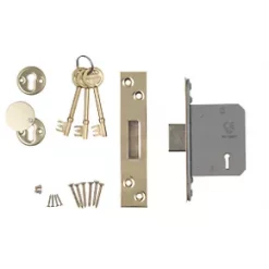 New π Smith & Locke Stainless Brass BS 5-Lever Mortice Deadlock 65mm Case - 45mm Backset π