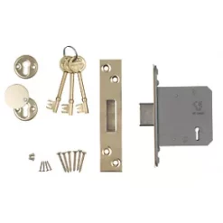 Best Pirce π Smith & Locke Satin Brass BS 5-Lever Mortice Deadlock 76mm Case - 57mm Backset β¨